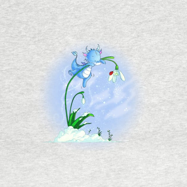 Christmas snowdrop dragon by Leehollandart